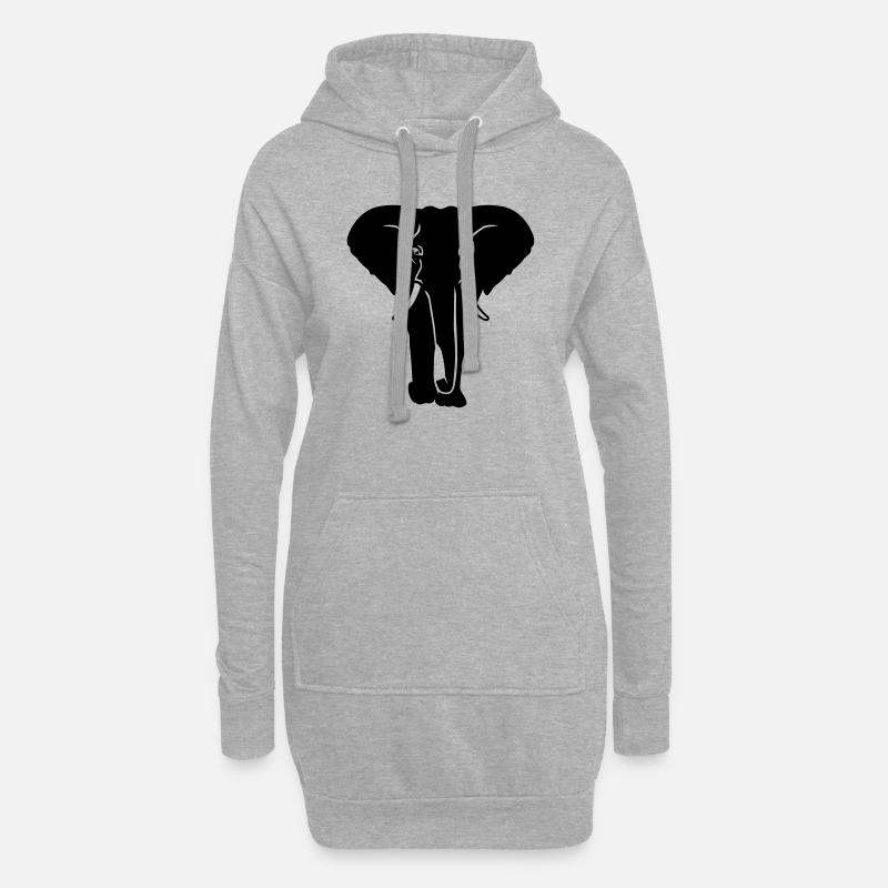 Elephant - Sweat-shirt à capuche long Femme - gris chiné