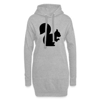 Ecureuil - Sweat-shirt à capuche long Femme - gris chiné - Devant