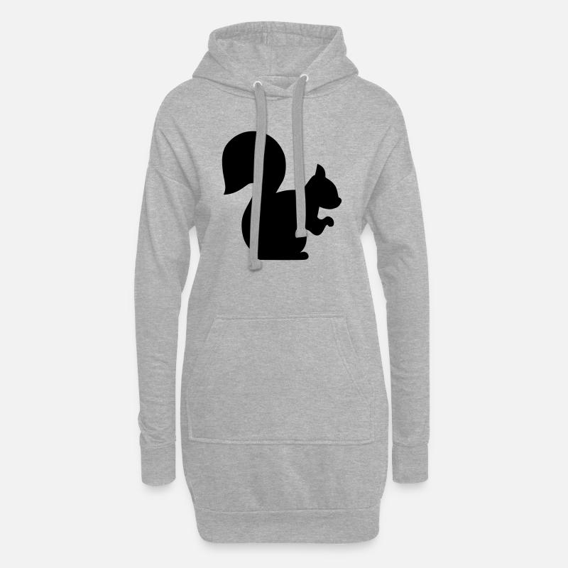 Eichhörnchen - Hoodie-Kleid - Grau meliert