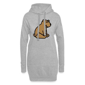 Nounours - Sweat-shirt à capuche long Femme - gris chiné - Devant