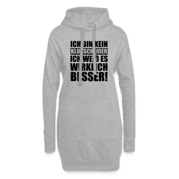 Klugscheißer - Hoodie-Kleid - Grau meliert - Vorne