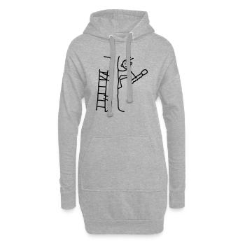 Baumfäller - Baum fällen - Hoodie-Kleid - Grau meliert - Vorne