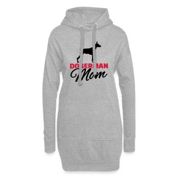 Doberman Mom - Sweat-shirt à capuche long Femme - gris chiné - Devant