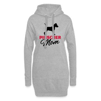 Zwergpinscher - Hoodie-Kleid - Grau meliert - Vorne