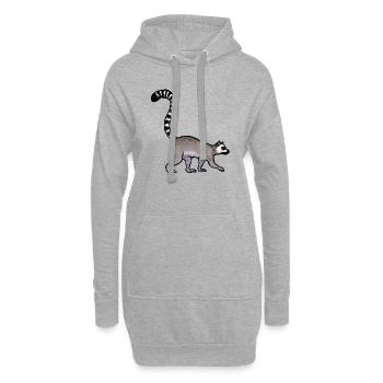 Lemurien / Lemur 02 - Sweat-shirt à capuche long Femme - gris chiné - Devant