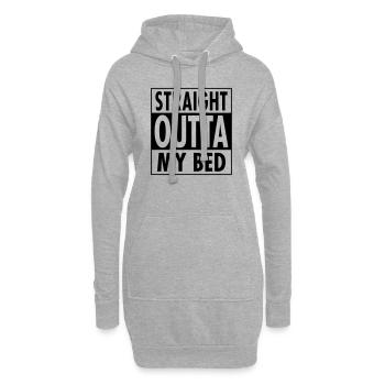 Straight Outta My Bed - Hoodie-Kleid - Grau meliert - Vorne