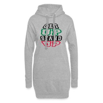 get up stand up - Sweat-shirt à capuche long Femme - gris chiné - Devant