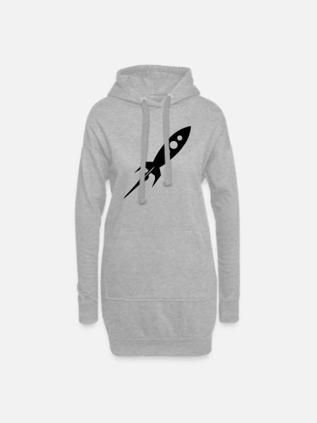 Rakete - Hoodie-Kleid - Grau meliert