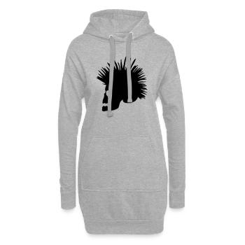 punker - Hoodie-Kleid - Grau meliert - Vorne