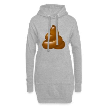 Smiley Poo - Hoodie-Kleid - Grau meliert - Vorne