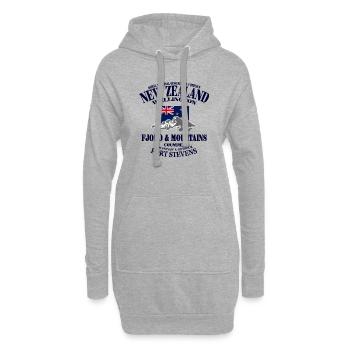 New Zealand - Mountains & Flag - Sweat-shirt à capuche long Femme - gris chiné - Devant