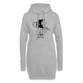 Steinzeitmensch witzig comic - Hoodie-Kleid - Grau meliert - Vorne