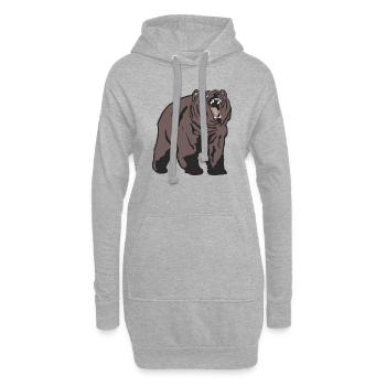 Grizzly - Bear - Bär - Hoodie-Kleid - Grau meliert - Vorne