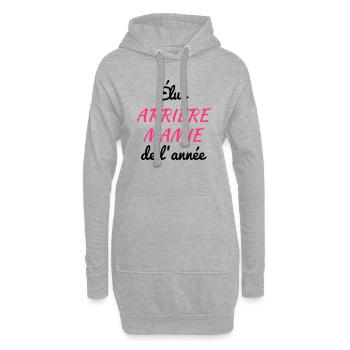 Mamie / Mamy / Grand Mere / Grand-Mère / Bébé - Sweat-shirt à capuche long Femme - gris chiné - Devant
