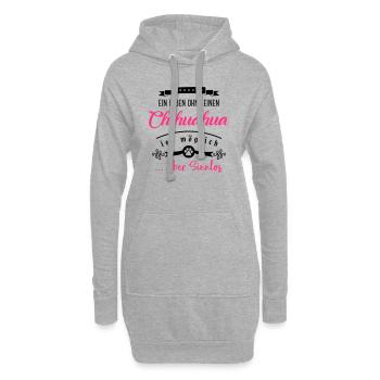 chihuahua leben sinnlos hund - Hoodie-Kleid - Grau meliert - Vorne