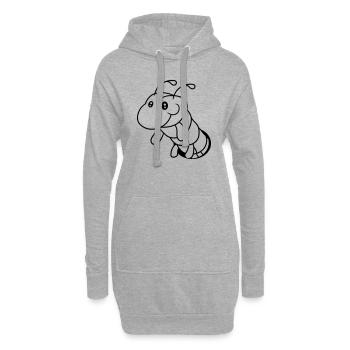 loch boden raupe schnecke kriechen schlange süß ni - Hoodie-Kleid - Grau meliert - Vorne