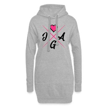 jga design herz - Hoodie-Kleid - Grau meliert - Vorne