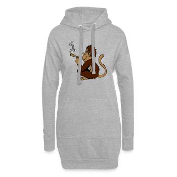 Chanvre affe Weed - Sweat-shirt à capuche long Femme - gris chiné - Devant