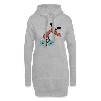 Fahrrad Elch b - Hoodie-Kleid - Grau meliert - Vorne