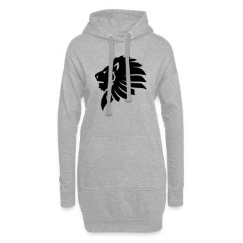 Lion - Sweat-shirt à capuche long Femme - gris chiné - Devant