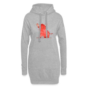 Taureau heureux - Sweat-shirt à capuche long Femme - gris chiné - Devant