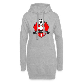 Football Suisse - Sweat-shirt à capuche long Femme - gris chiné - Devant