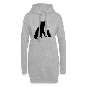 Baby Hunde Silhouette - Hoodie-Kleid - Grau meliert - Vorne