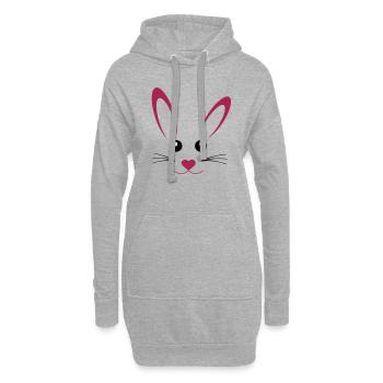 hase - Sweat-shirt à capuche long Femme - gris chiné - Devant