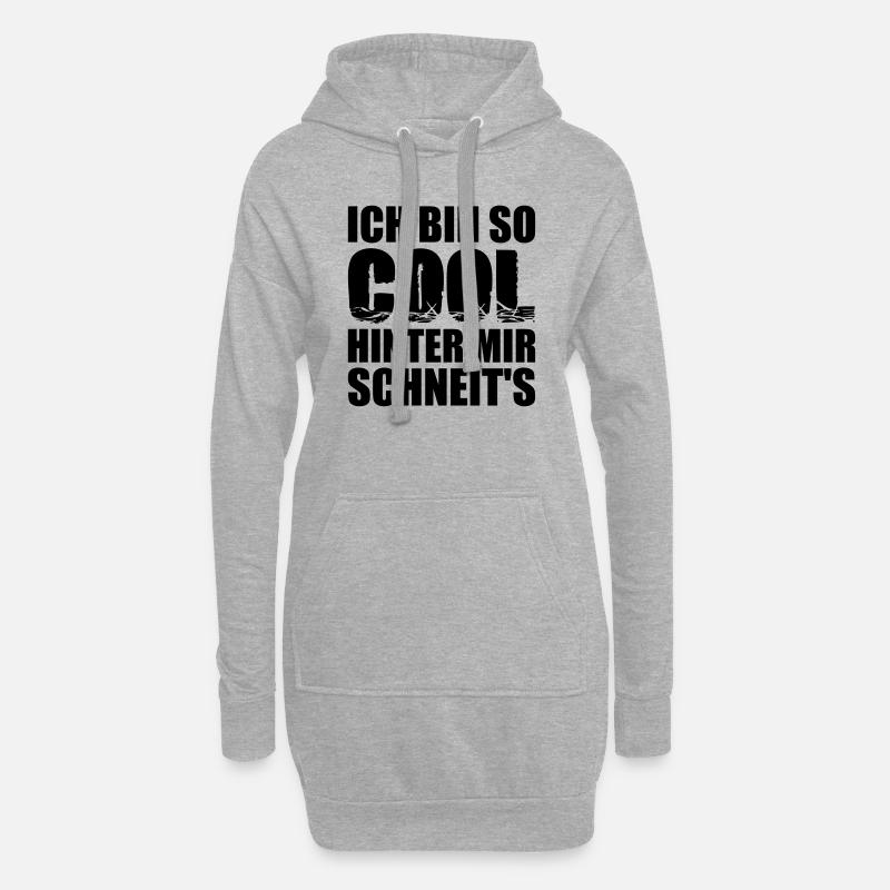 Coole Sprüche - Hoodie-Kleid - Grau meliert
