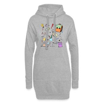 SCHULE Zeichnung - Hoodie-Kleid - Grau meliert - Vorne