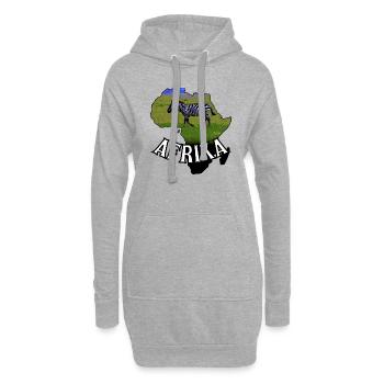 Zèbre Afrique I Tanzanie I Savane I Cadeau - Sweat-shirt à capuche long Femme - gris chiné - Devant