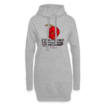 Chili Design für echte Chiliheads - Hoodie-Kleid - Grau meliert - Vorne