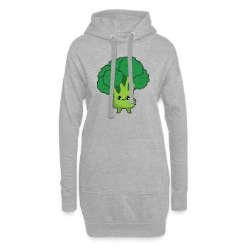 Brocoli - Sweat-shirt à capuche long Femme - gris chiné - Devant
