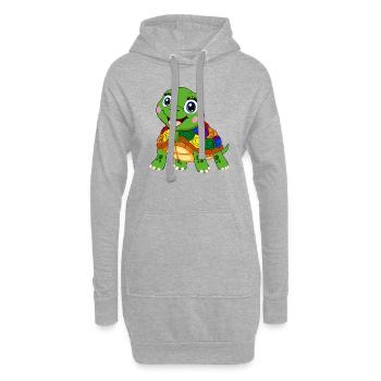 arc-en-ciel tortue lgbt tank animal lgbtqia - Sweat-shirt à capuche long Femme - gris chiné - Devant