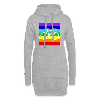 WHITE BICYCLE on a PEACE RAINBOW FLAG - Hoodie-Kleid - Grau meliert - Vorne