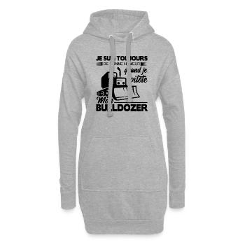pilote bulldozer toujours en bonne humeur cadeau - Sweat-shirt à capuche long Femme - gris chiné - Devant