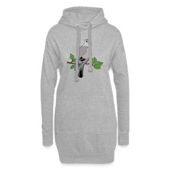 Vogel - Hoodie-Kleid - Grau meliert - Vorne