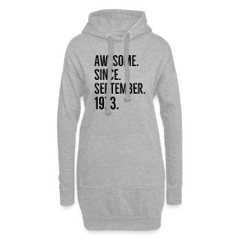 Großartig seit September 1973 - Hoodie-Kleid - Grau meliert - Vorne