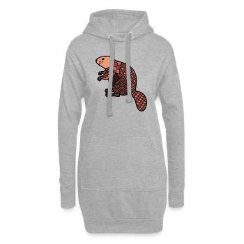 ZenDoodle "Biber" - Hoodie-Kleid - Grau meliert - Vorne