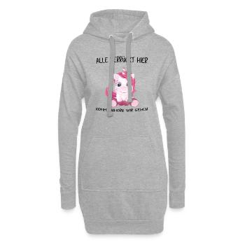 Alle verrückt hier - Komm Einhorn, wir gehen! - Hoodie-Kleid - Grau meliert - Vorne