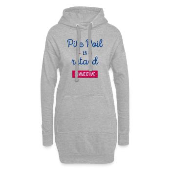 Pile Poil en retard Comme d'hab - Sweat-shirt à capuche long Femme - gris chiné - Devant