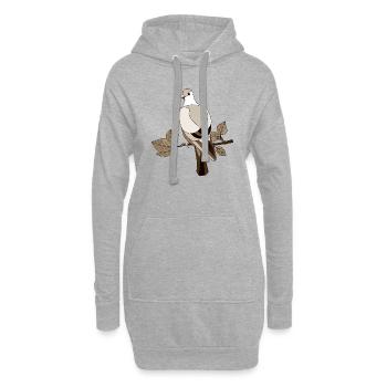 Vogel - Hoodie-Kleid - Grau meliert - Vorne