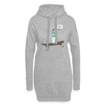 hospital flip - Hoodie-Kleid - Grau meliert - Vorne