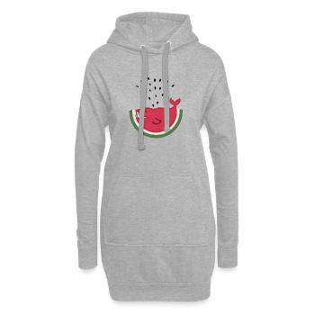 Sommer Wahl - Wassermelone - Hoodie-Kleid - Grau meliert - Vorne