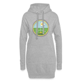 Eckfahne mit einem Spiegelei als Wimpel - Eggfahne - Hoodie-Kleid - Grau meliert - Vorne
