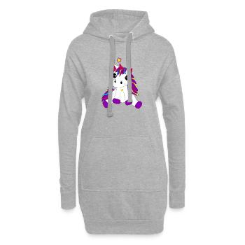 unicorn fluffy unicorn children baby star kids animal - Hoodie Dress - heather grey - Front