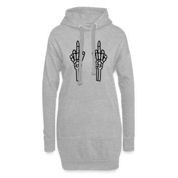 Harcèlement baise ton squelette - Sweat-shirt à capuche long Femme - gris chiné - Devant