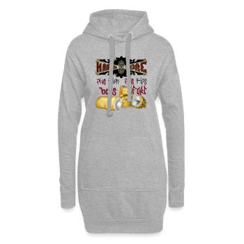 hardcore plus t'en bois plus t'es fort - Sweat-shirt à capuche long Femme - gris chiné - Devant