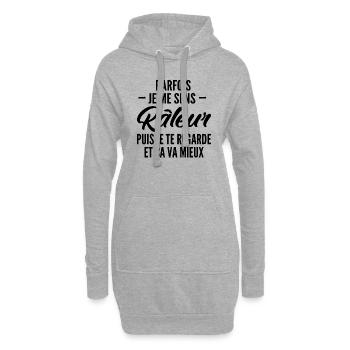 je me sens râleur / humour homme - Sweat-shirt à capuche long Femme - gris chiné - Devant