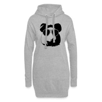 Guinea pig cool sunglasses funny vector 11 - Hoodie Dress - heather grey - Front